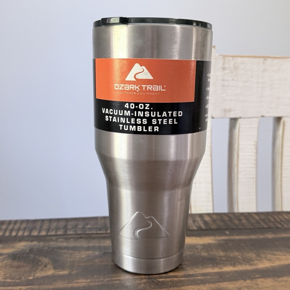 Ozark Trail 40 oz Stainless Steel Tumbler No Handle Vacuum Insulated Silver